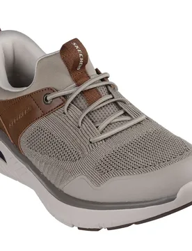 Sneaker Slip-ins Relaxed Arch Fit Crosser Emeric Taupe Brown Knit / Synthetic EU 40 - Skechers - FashionsVida