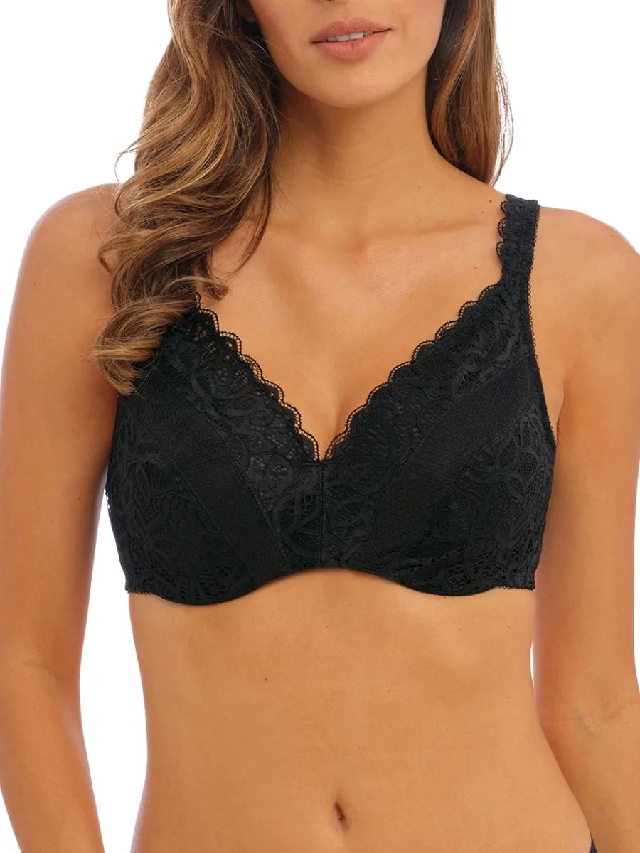 Womens Raffine Minimiser Bra - Black Polyamide - Size 40e - Wacoal - FashionsVida