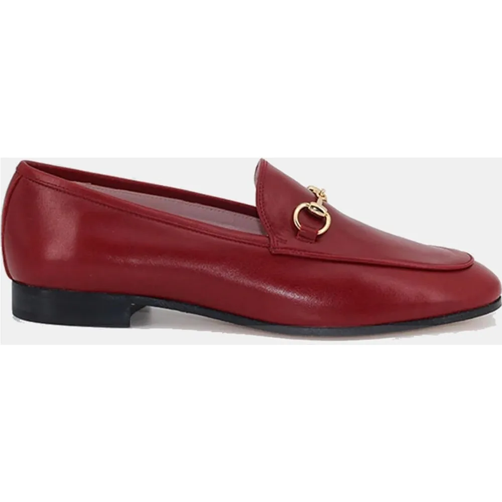 Mocasín de mujer en piel con estribo dorado - Castellano - FashionsVida