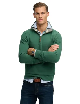 Felpa Con Mezza Zip Essential Pique Hunter Green 2XL
