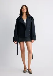 Oversize-Trenchcoat mit weichem Griff Dunkelblau XL