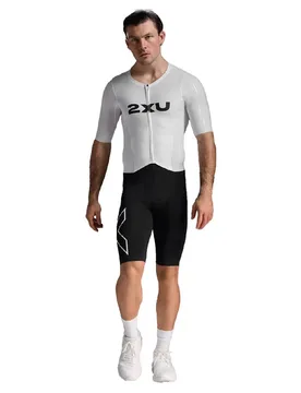 Trisuit A Maniche Corte Light Speed React Black / White S - 2XU - FashionsVida