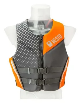N Neoprene Life Jacket Black / Grey / Orange L unisex - Besto - FashionsVida