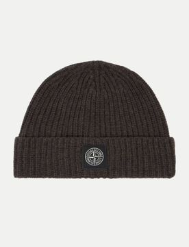 Strickmütze mit Compass-Logo-Patch Braun