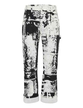 Jeans crop con stampa