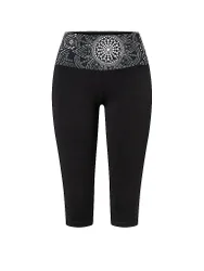 Damen Yogatight Capri Madhya 3/4 schwarz XL W