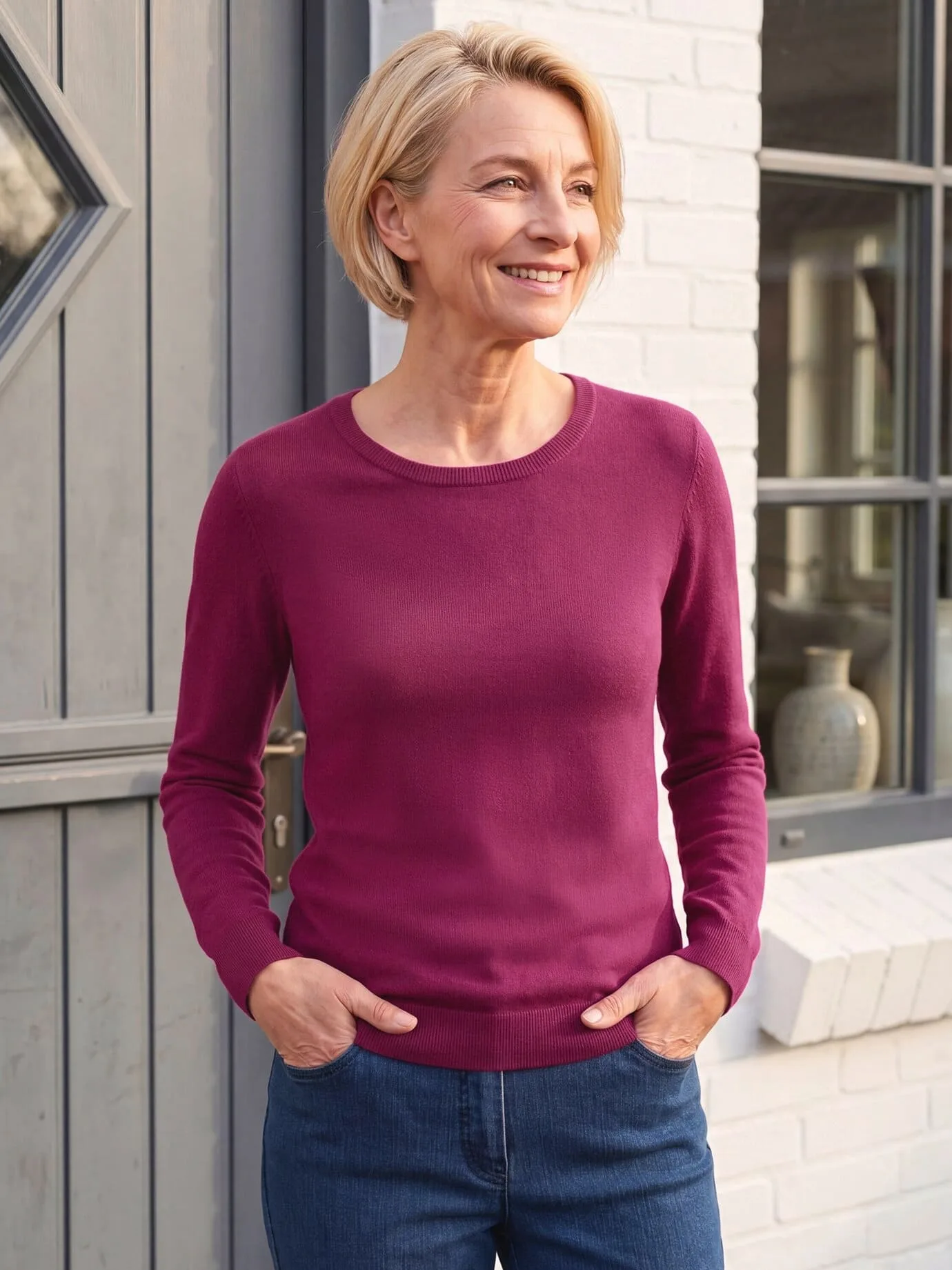 Rundhals-Pullover Supersoft - Beere - female - Size: 42 - Avena - FashionsVida