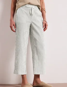 Wide Leg Hose im Loose Fit mit Streifen female Weiß