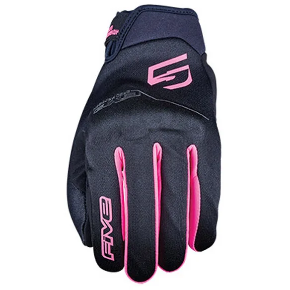 Guanti Moto da Donna GLOBE EVO Nero Rosa Fluo taglia XL - Five - FashionsVida