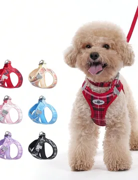 Juego de arnés y correa para perros, arnés de malla suave sin tirones, chaleco reflectante ajustable para cachorros, perros pequeños, medianos y gr - Shein - FashionsVida
