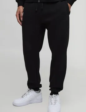 Herren Basic BM Signature Regular Fit Jogginghose Black Größe XS - boohooMAN - FashionsVida