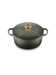 Cocotte redonda SIGNATURE de 24 cm/4,2 l verde oscuro