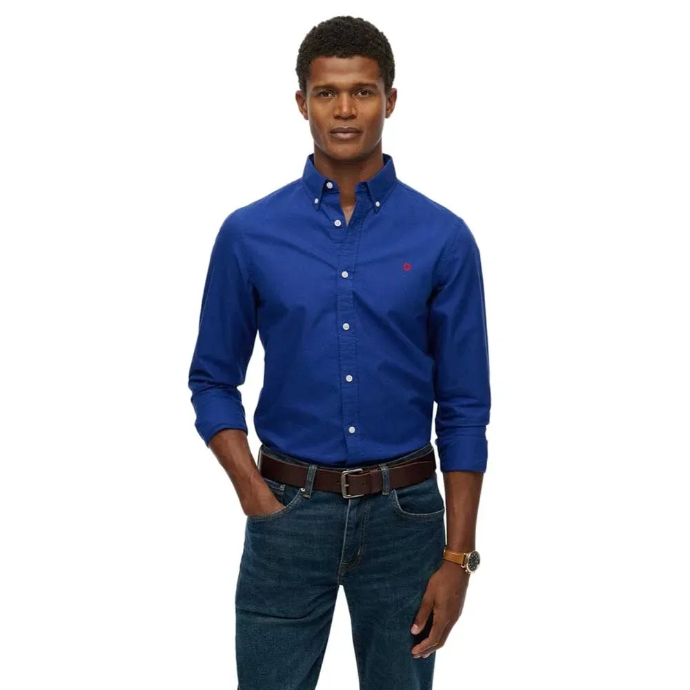 Camicia A Maniche Lunghe Classic Oxford Marine Navy M - Superdry - FashionsVida