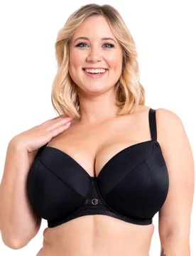 Womens Lace Daze Padded T-Shirt Balcony Bra - Black Polyamide - Size 38f - Curvy Kate - FashionsVida