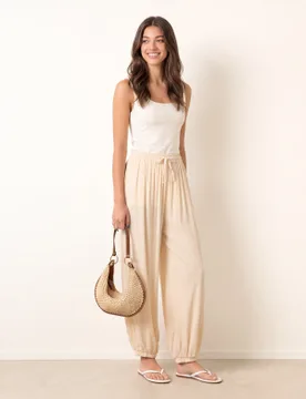 Balloon Trousers - L / STONE - female - Blue Vanilla - FashionsVida