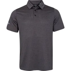 Polo Heathered Jacquard, kurzarm, schwarz s