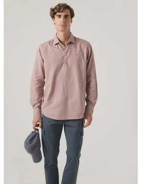 Camisa de algodón de hombre corte regular lisa - Scotta 1985 - FashionsVida