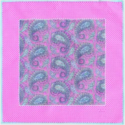 Pañuelo de seda combinado con estampado
