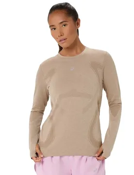 Maglietta A Maniche Lunghe Road Seamless Greige XS