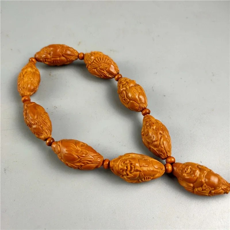Antique Miscellaneous Artifacts: Carved , Olive Kernel Eight Fortune Deities Buddha Bracelet - Aliexpress - FashionsVida