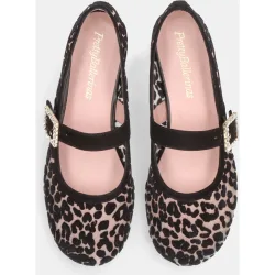 Bailarinas Georgia de mujer en red estampado terciopelo leopardo