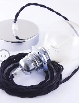 Cables Lampe Suspendue Pendel Pour Abat-jour Tc04 50 Cm Black / Chrome Plated One Size - Creative - FashionsVida