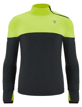 Felpa Con Mezza Zip Barney Neon Yellow / Medium Grey Melange S