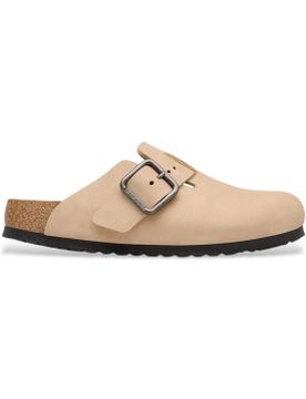 Para hombre. 1031573 Sandalias de piel Boston Wire Buckle (Ajuste Estrecho) (41), Beige, Plano, Nobuck, Hebilla, Casual
