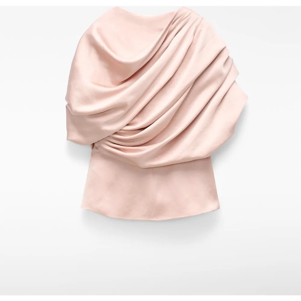 Top de mujer satinado drapeado - Adolfo Dominguez - FashionsVida