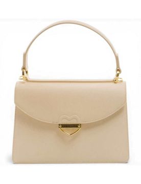Borsa a mano Logo Zip Donna Avorio in Eco-pelle