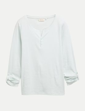 Langarmshirt mit Turn-Up-Funktion Weiß XL