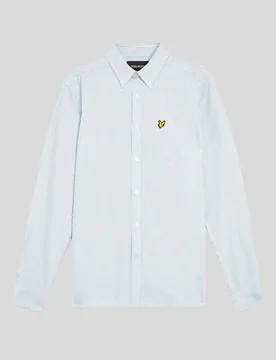 Men's Stripe Oxford Shirt in Blue - Lyle & Scott - FashionsVida