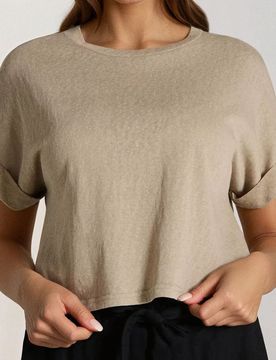 Sinsay - T-shirt boxy - beige