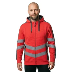 Sweat-shirt à Zip Safe Supreme 50138 Hi-Vis Red / Dark Anthracite M