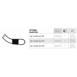 Accessorio per portabici posteriore cavetto per telaio oversize 370 mm