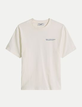 Marc O' Polo T-Shirt, SSL, F+B Print, Relaxed Fi Weiß L
