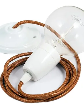 Cables Suspension Luminaire Rl22 50 Cm Glittering Copper / White One Size - Creative - FashionsVida