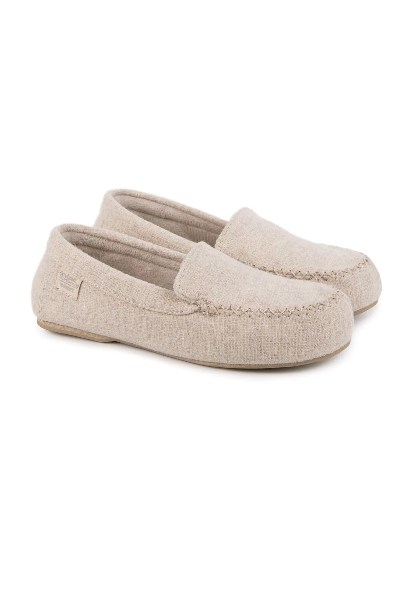 Totes Womens Textured Moccasin Slipper - - Size: 7 - Isotoner - FashionsVida
