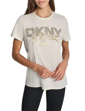 Maglietta A Maniche Corte Dw800009 Eggnog / Lt.Gold XS - DKNY - FashionsVida