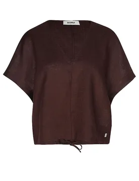 Blusa di lino DORA marrone XS - Ecoalf - FashionsVida