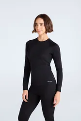 Womens Merino Long Sleeve Baselayer Top - Black - Black - Size: 18