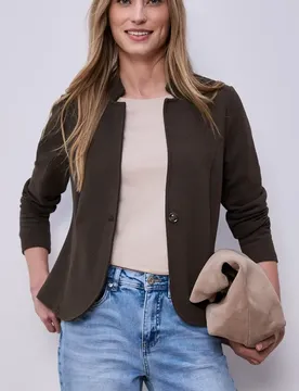 Blazer aus Jersey mit Struktur female Braun