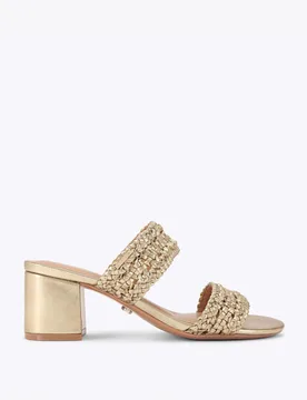Metallic Braided Block Heel Sandals Silver female - Carvela - FashionsVida