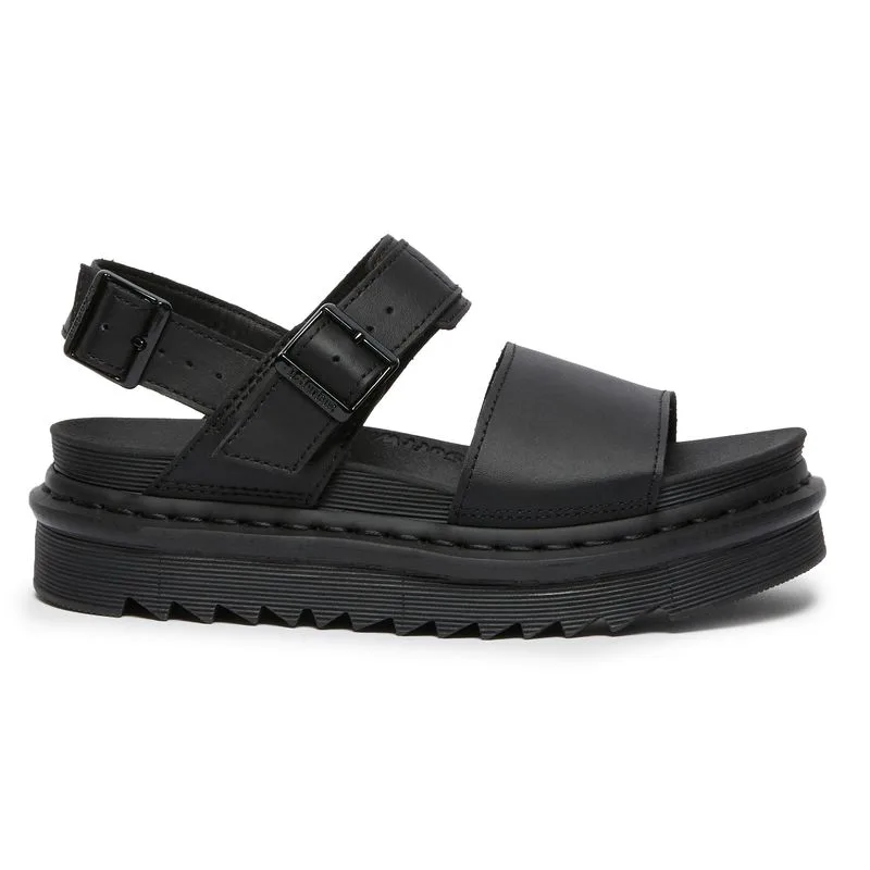 Womens Dr Voss Hydro Strap Sandals - Black Leather - Size Uk 8 - Dr. martens - FashionsVida