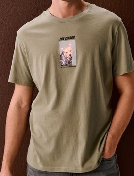 T-shirt in cotone con stampa - verde chiaro