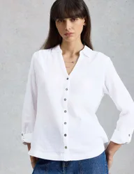 Pure Cotton Double Cloth Shirt White female