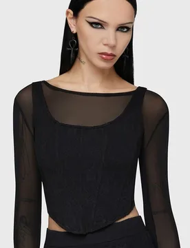 Gothic Korsett - Lisbeth Corset - 3XL bis 4XL - für Damen - Größe 3XL - schwarz - Frauen - female - Motionless In White by Killstar - FashionsVida