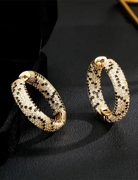 Vintage fashion classic leopard print earrings copper plated 18K gold earrings ear buckle - Aliexpress - FashionsVida