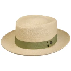Medium Brim Pork Pie Panama Hat by - nature-green - Size: M (57-58 cm)