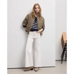 Pantalón liso de algodón de mujer